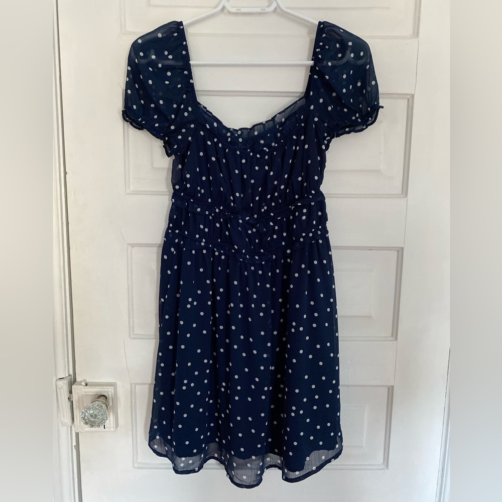 Navy Polka Dot Dress